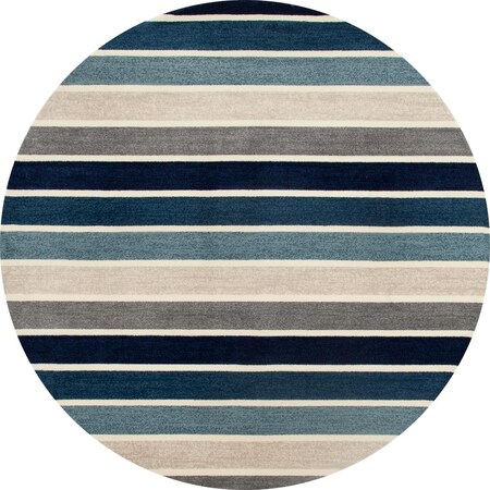 Standalone 8 Ft. Troy Collection Mainline Woven Round Area Rug, Blue ST322570